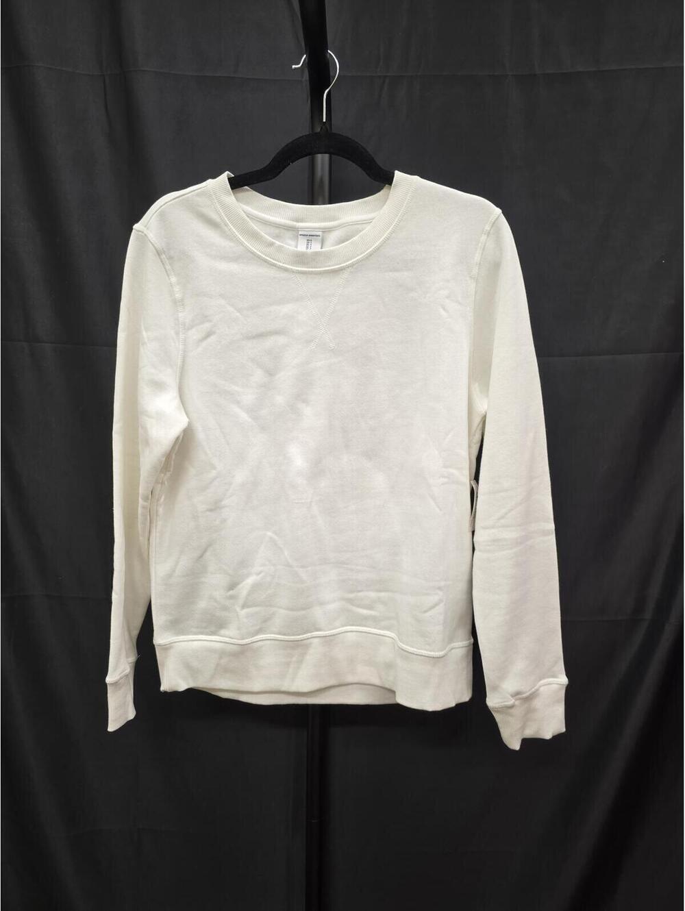 AMAZON ESSENTIALS WOMEN’S FLEECE CREWNECK PULLOVER SWEATSHIRT WHITE S